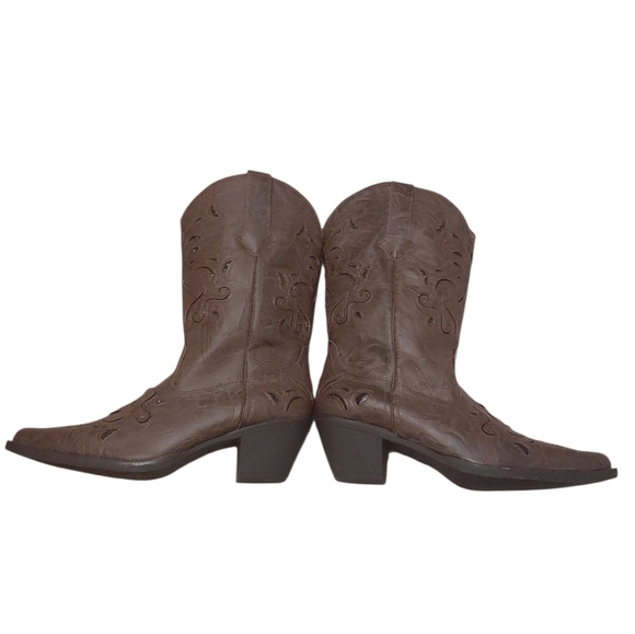 Roper Chloe Women's Cowboy Boots Brown Cut-Out Western Boots Size 9.5 - Picture 10 of 12
